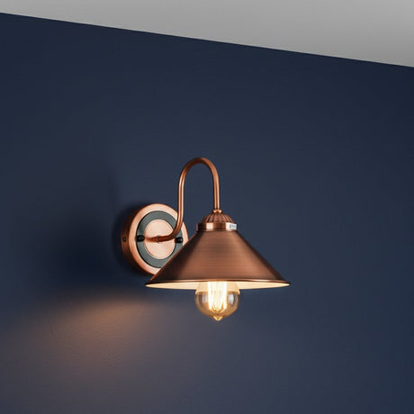 Brook Vintage Wall Sconce in Aged Copper