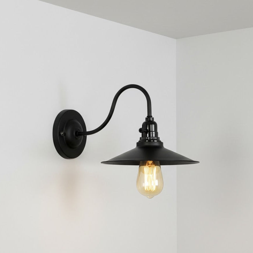 Sylvara Industrial Wall Light Swan Neck Shade