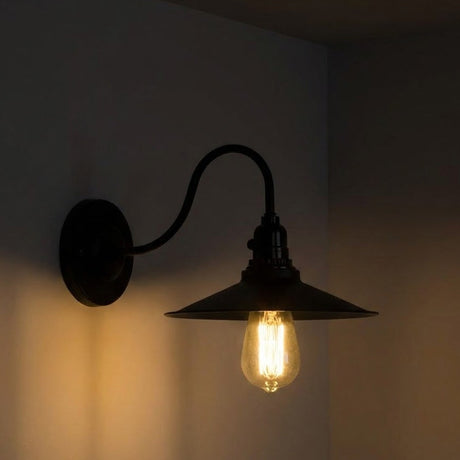 Sylvara Industrial Wall Light Swan Neck Shade